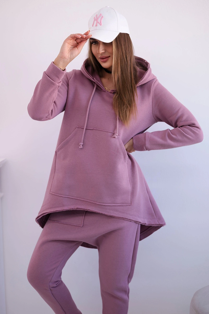 Set with Baggy trousers dark pink