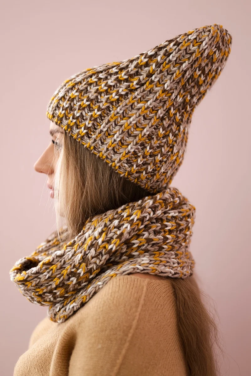 Women&#039;s fleece set Merry K202 brown + mustard