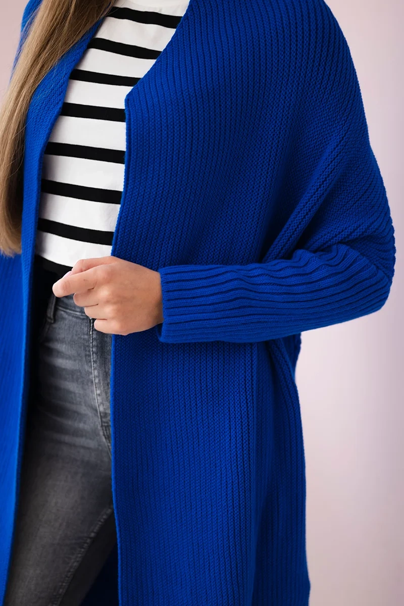 Sweater with batwing sleeve purple-blue