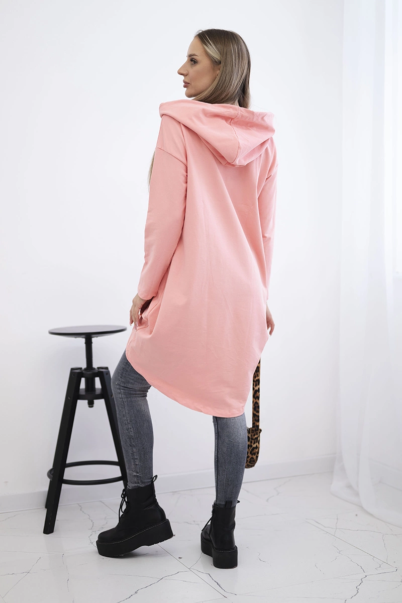 Apricot hoodie with long back