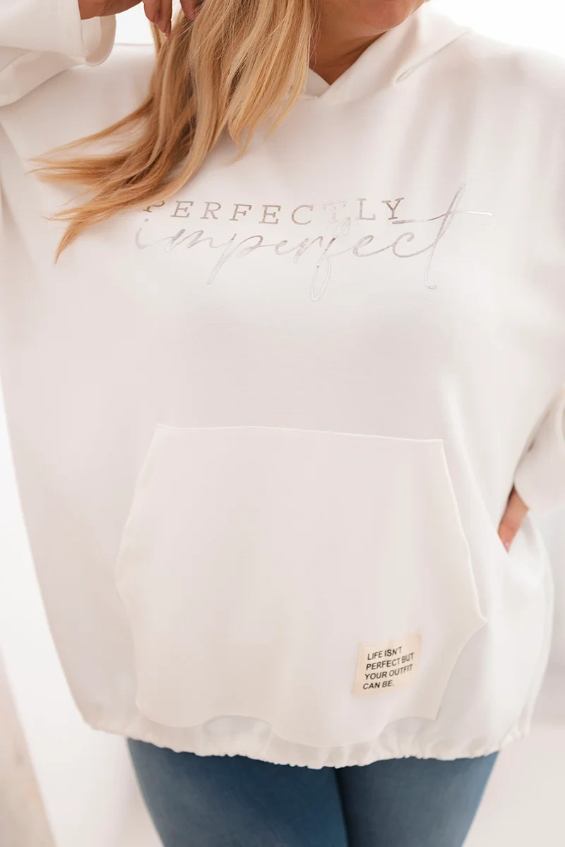 Dámska plus size mikina s potlačou ecru