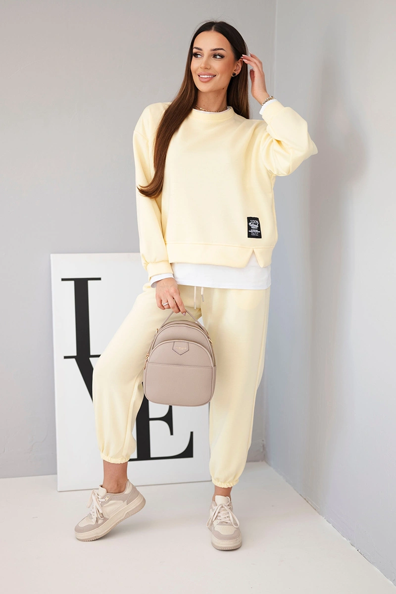Kesi Włoski Women's set with a loose sweatshirt and sweatpants yellow