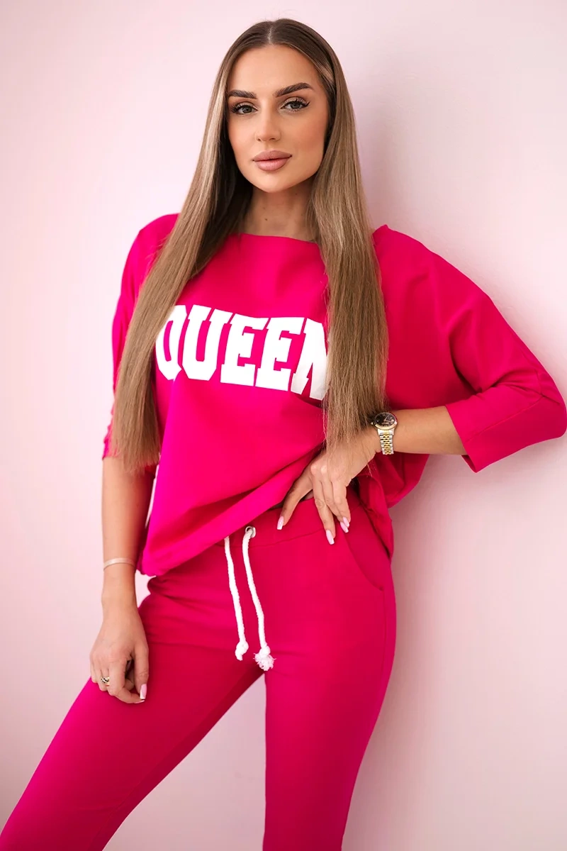 Set s fuchsiovým potiskem Queen