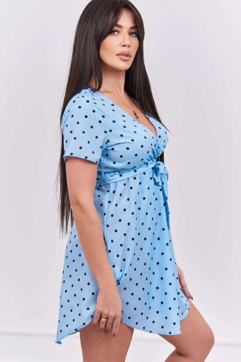Blue polka dot dress