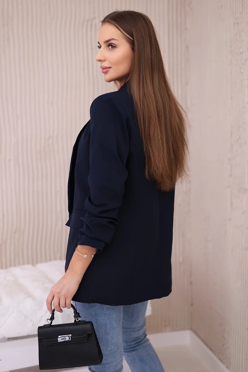 Elegant jacket with lapels in navy blue