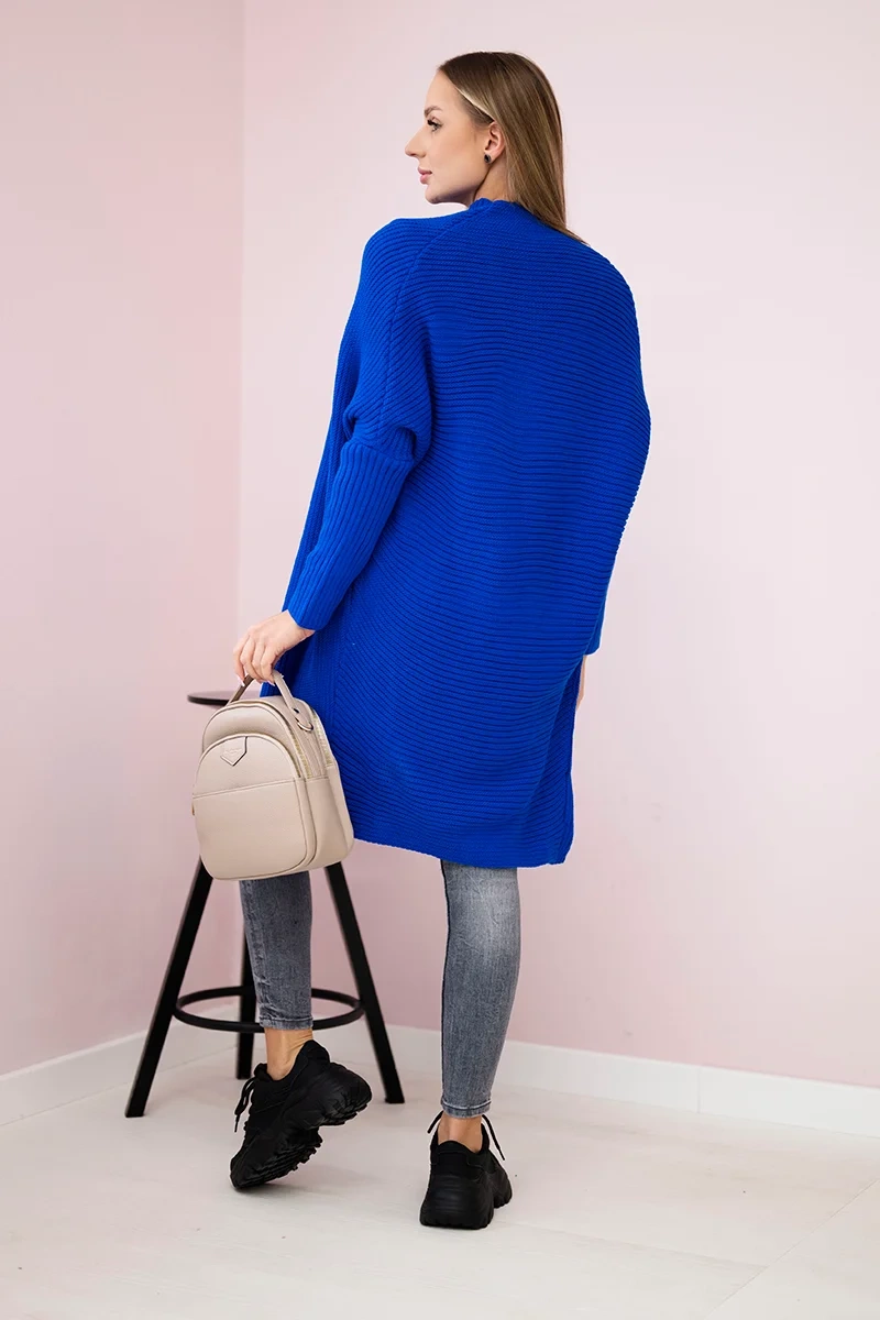 Sweater with batwing sleeve purple-blue