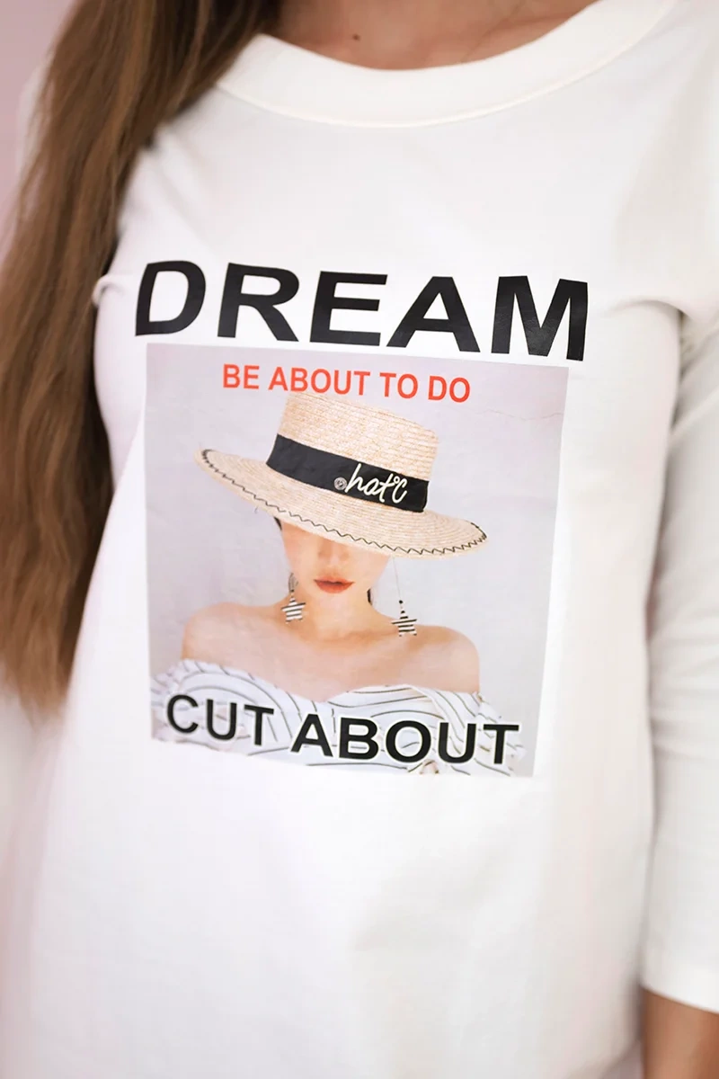 Dress with Dream ecru print