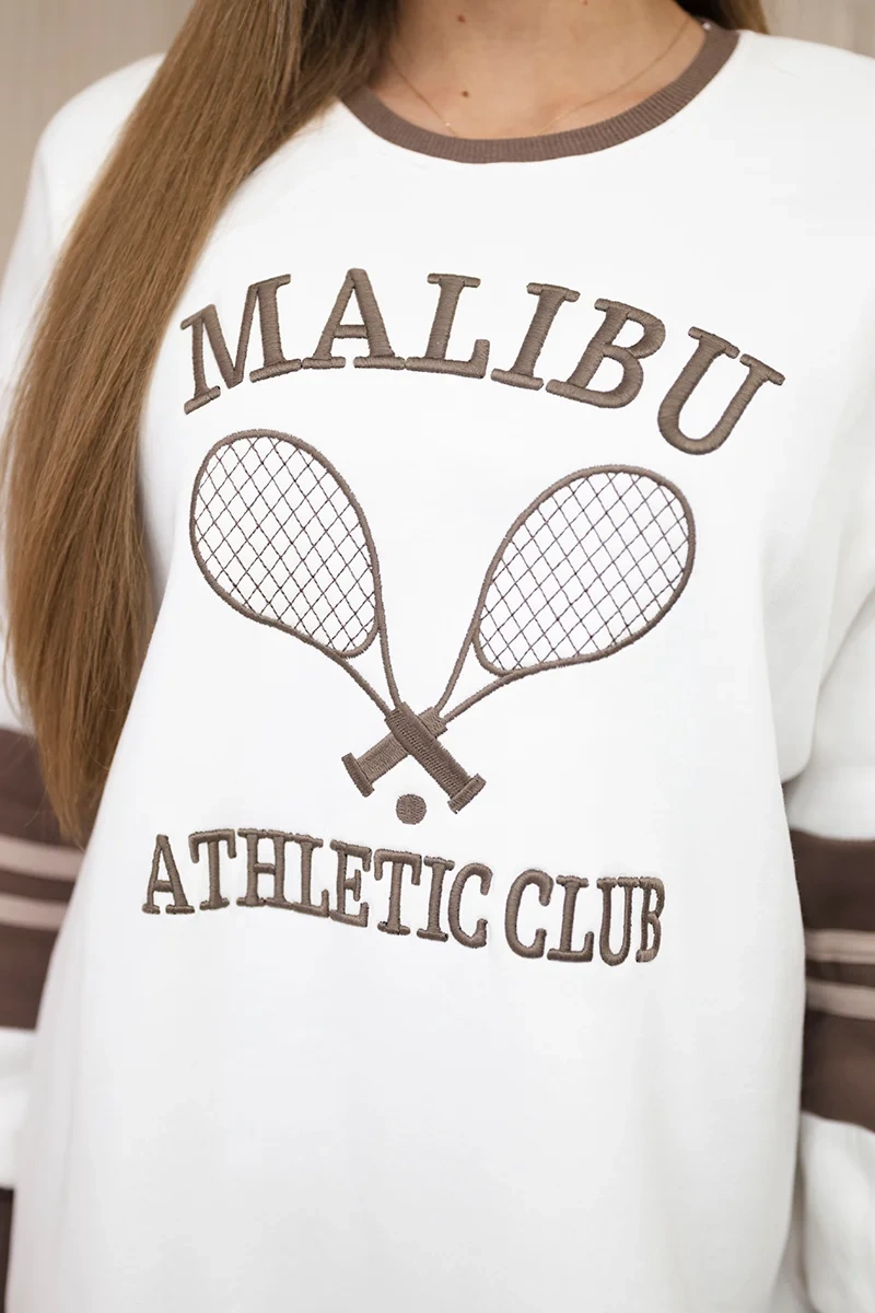 Malibu insulated sweatshirt ecru+mocca