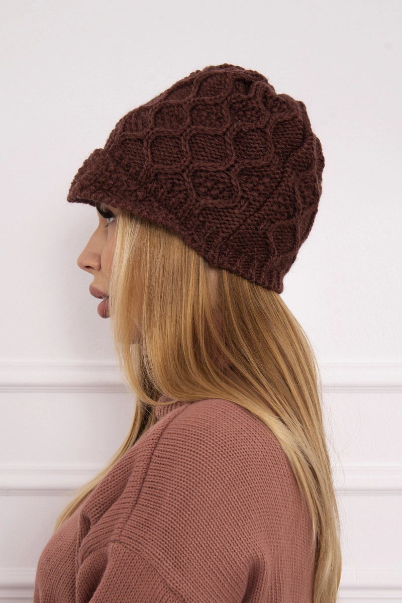 marka niezdefiniowana Cap with fleece Roma Bis K235 brown