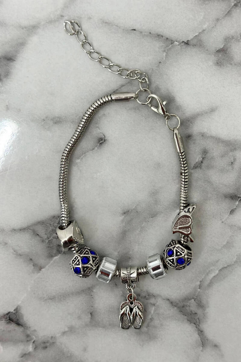 Blue cornflower bracelet
