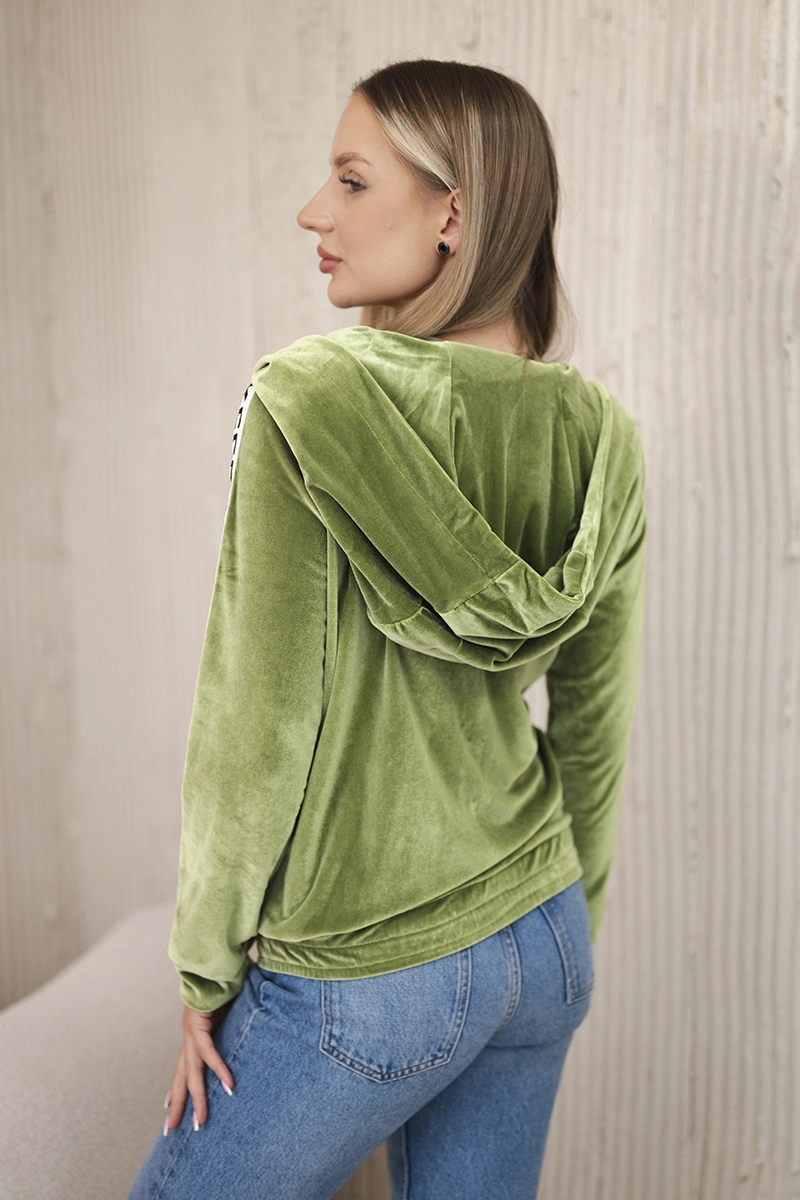 Velour hoodie green