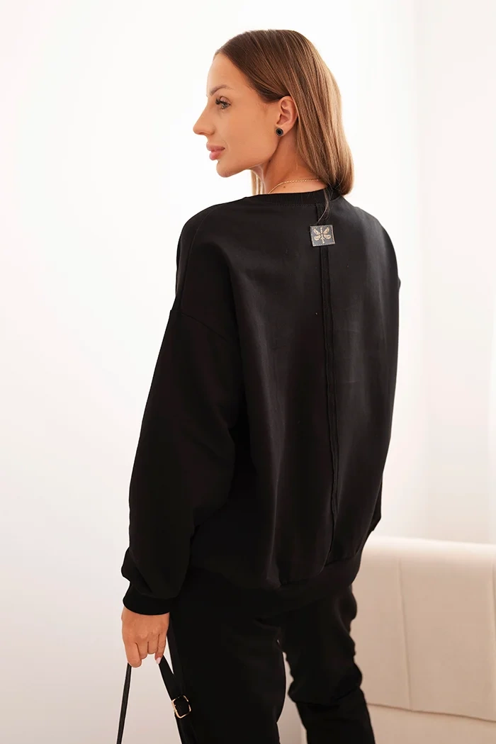 Polski Women&#039;s cotton set with Minimal print black