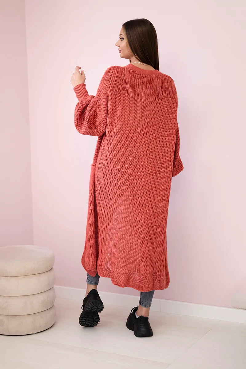 Kesi Włoski Sweater long cardigan light pink