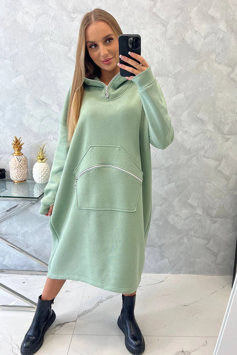 Insulated dress with hood dark mint