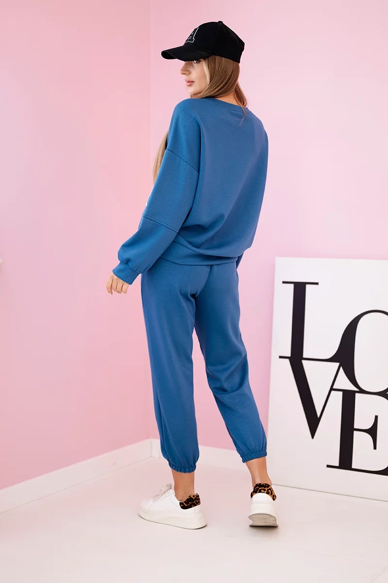 Kesi Włoski Set sweatshirt + pants buttery fabric denim
