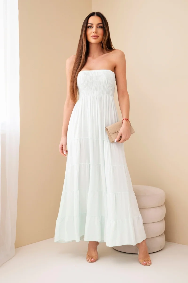 Kesi Włoski dámské maxi šaty s elastickým topem, mentolové