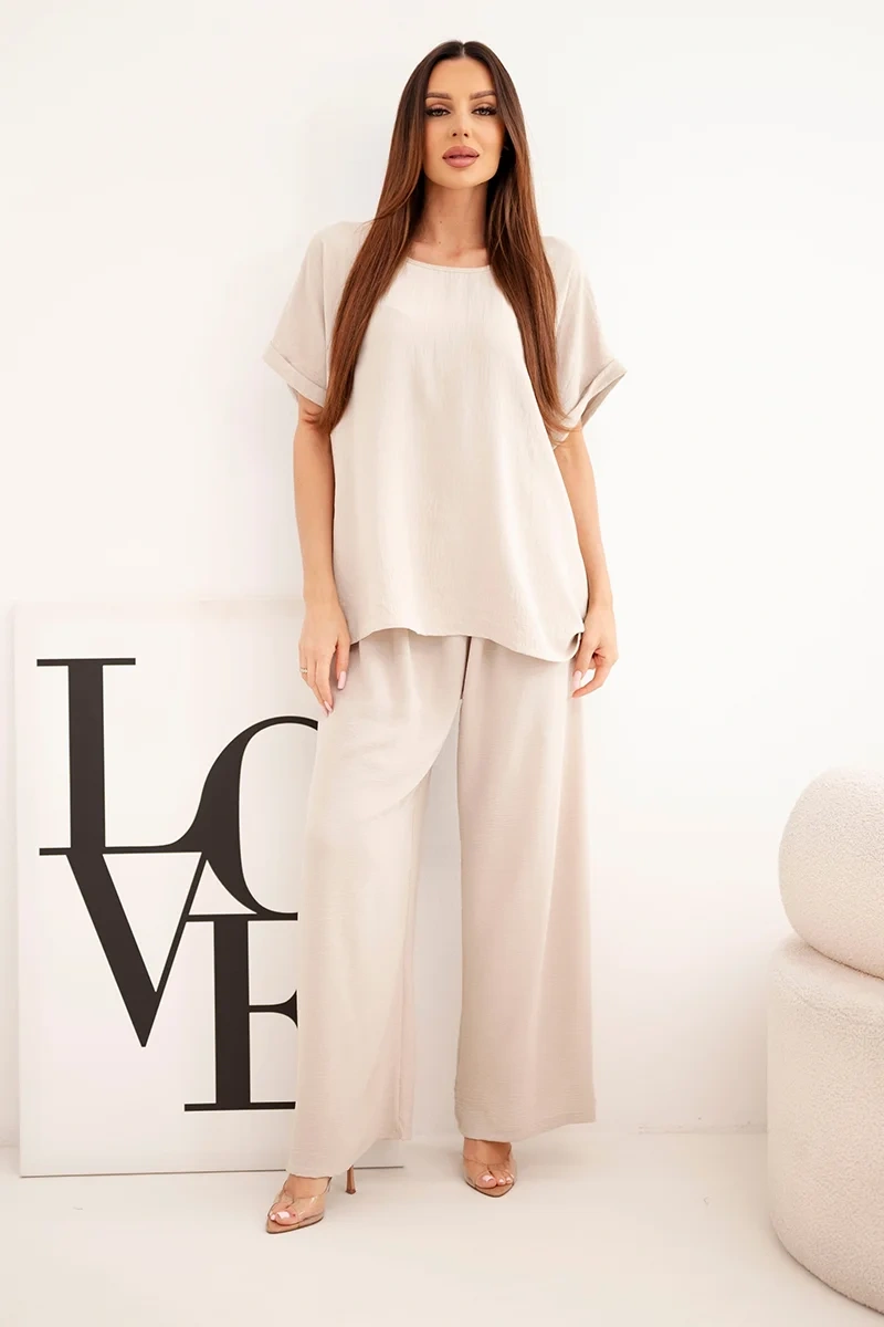Kesi Plus Size dámsky set, béžový