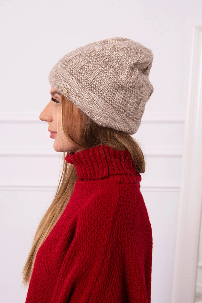 marka niezdefiniowana Cap with fleece Edyta K298 beige