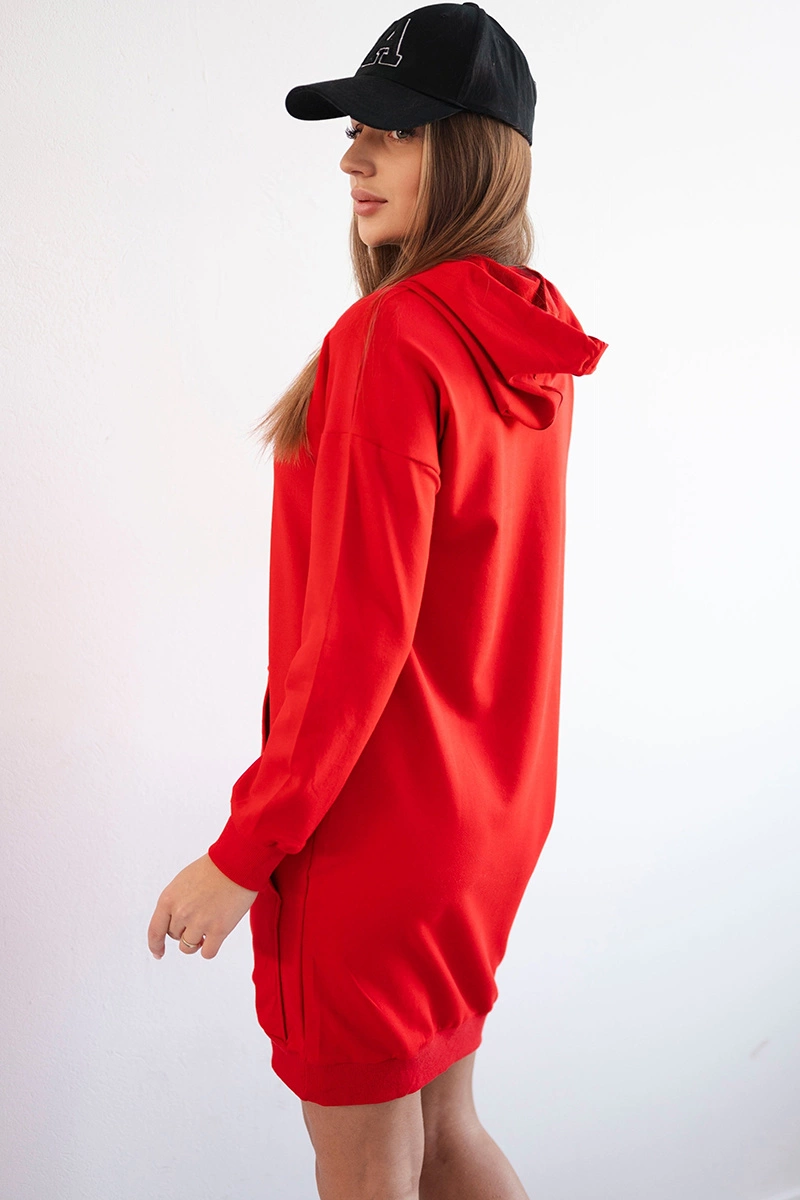 marka niezdefiniowana Hooded dress red