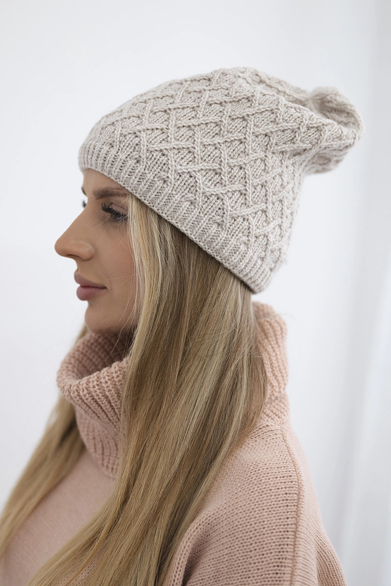 marka niezdefiniowana Cap with fleece Kratka K204 beige