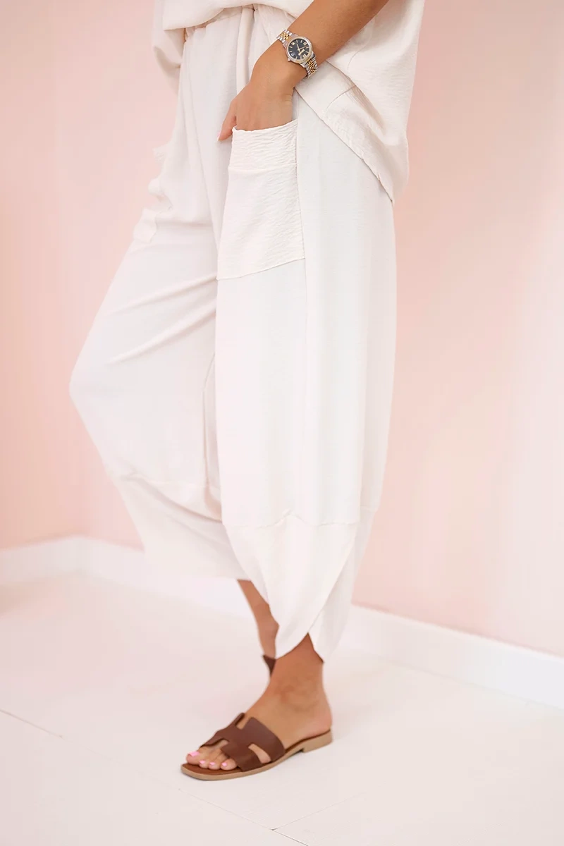 Kesi Włoski Viscose blouse + pants set beige