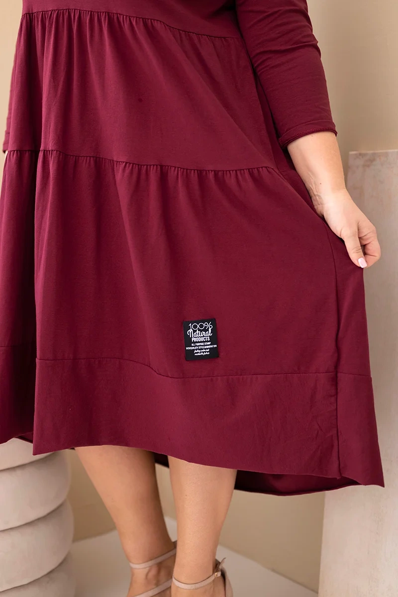 Plus size žlté šaty s volánmi a vyhrnutými rukávmi