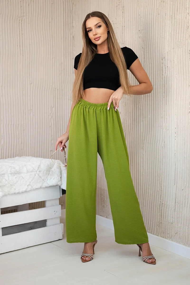 Kesi Włoski Wide-leg trousers olive