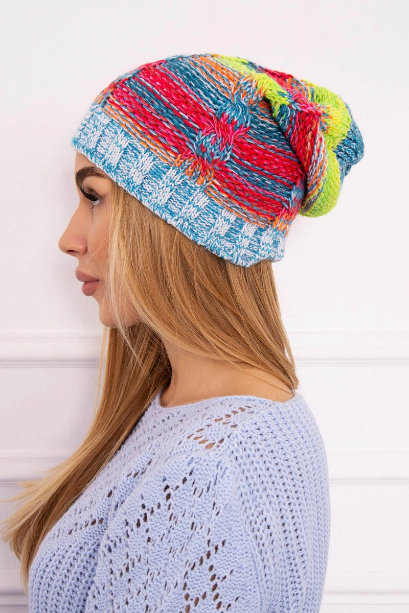 Kesi Cap with fleece Klaudia K255 yellow neon+blue