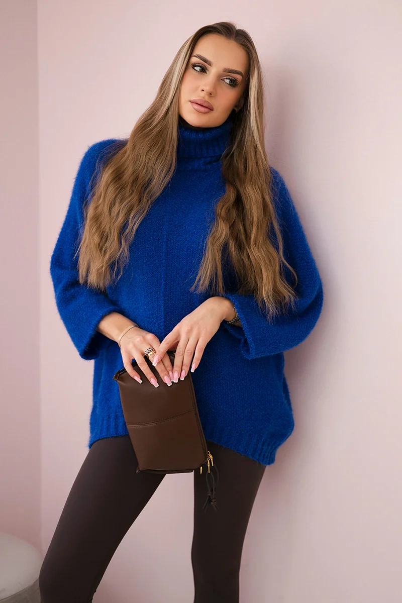 Kesi Włoski V-neck sweater ginger Ingwer cornflower blue