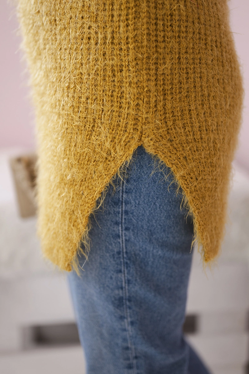 Kesi Włoski Fluffy sweater mustard
