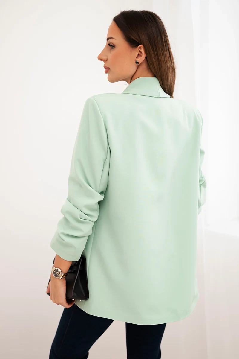 Elegant blazer with lapels light mint