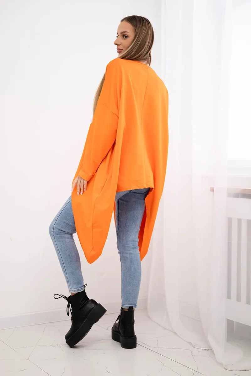 Blouse with oversize orange print