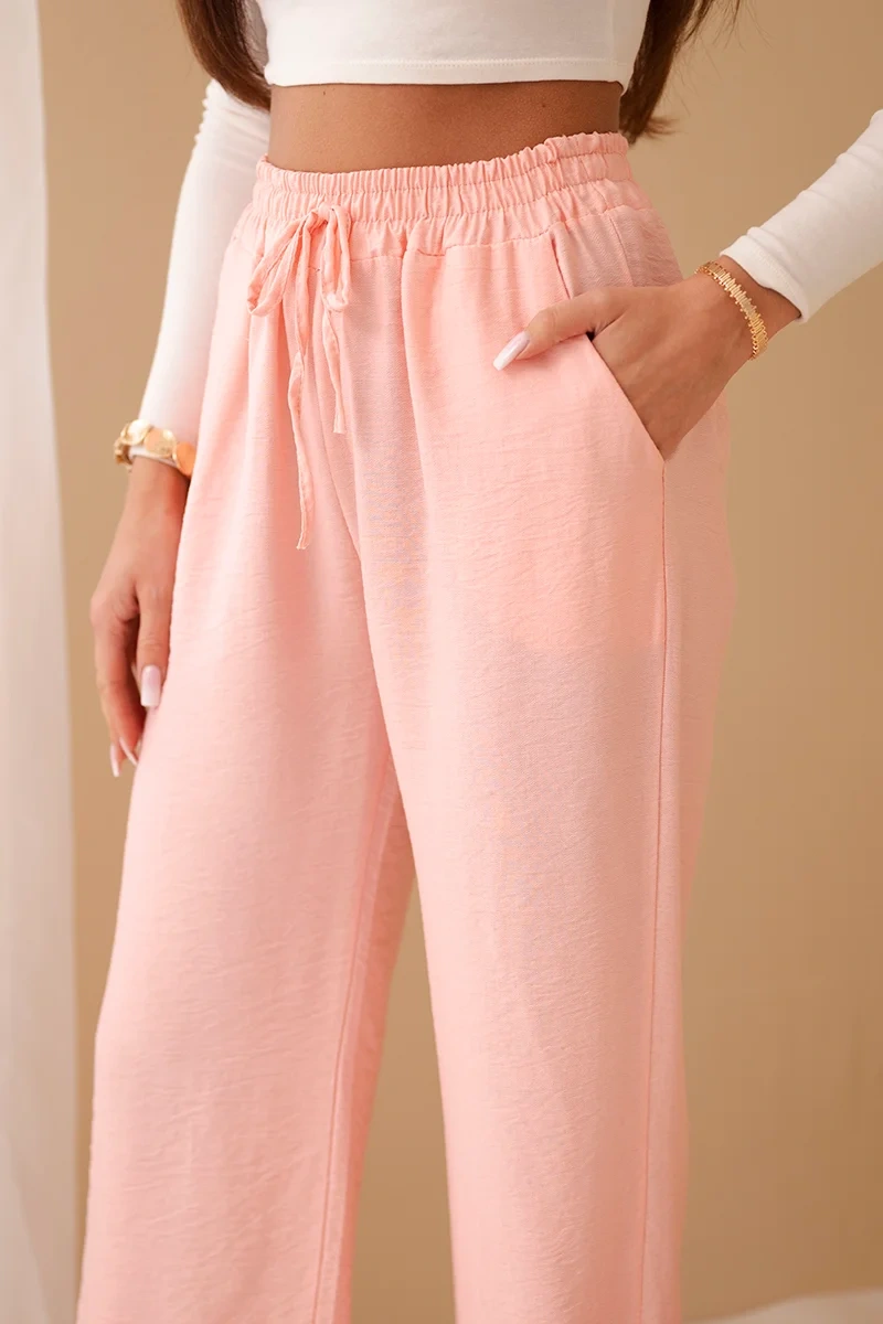 Viscose wide trousers light powder pink