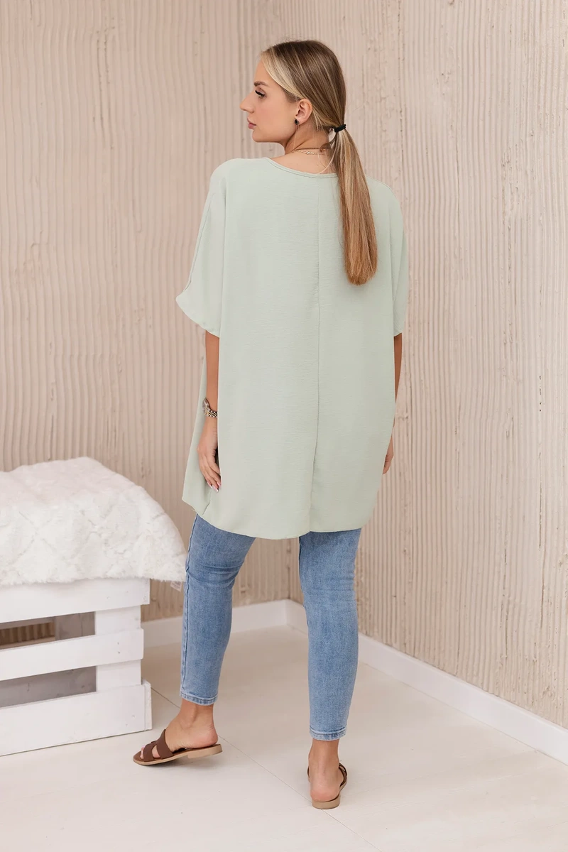 Kesi Włoski Oversized blouse with pendant light mint
