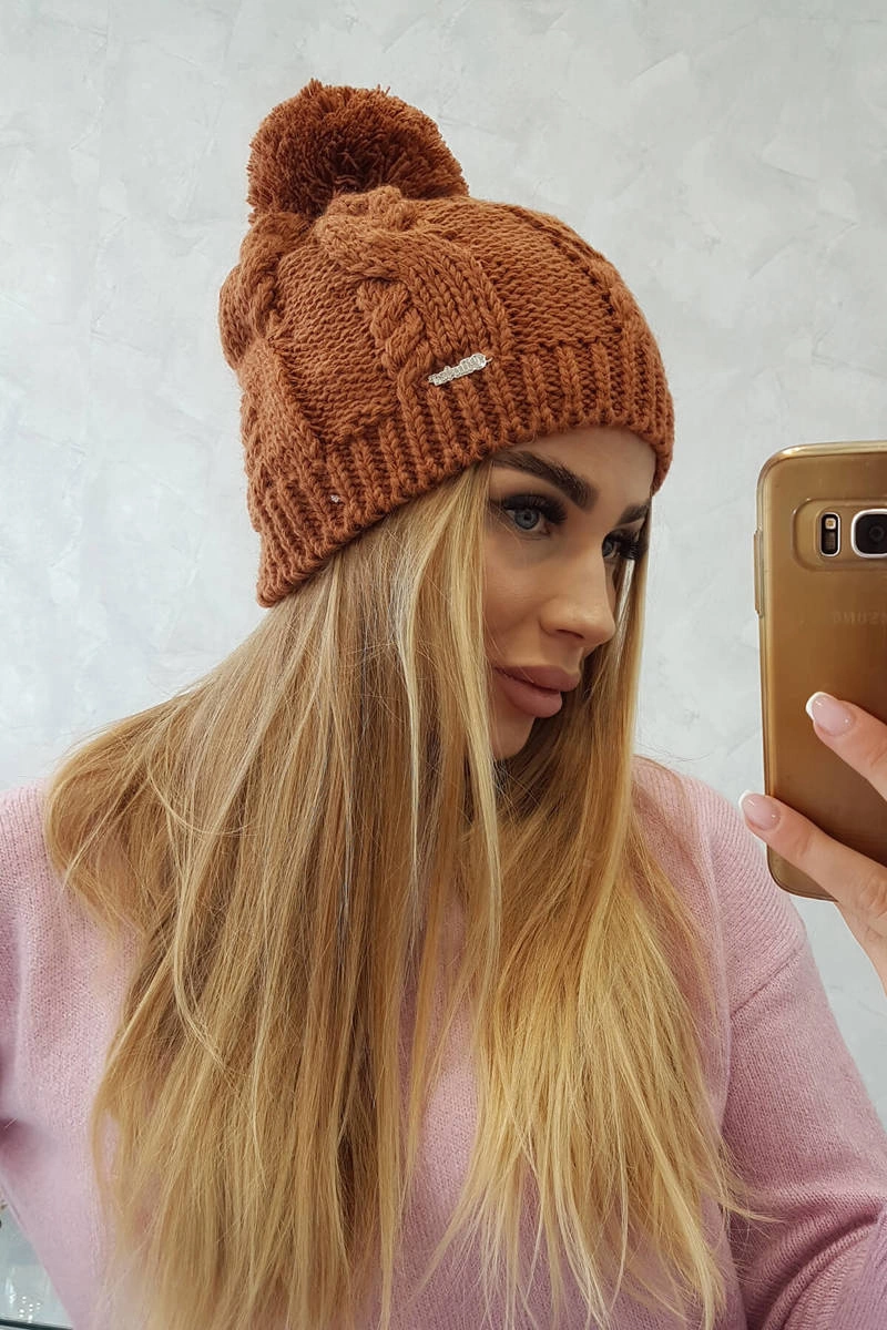 Kesi Cap with fleece Stefania K278 light brown