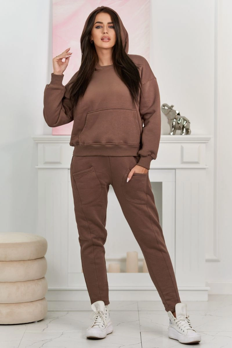 Zateplený set mikina + mocca kalhoty