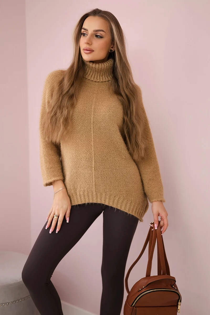 Kesi Włoski V-neck sweater ginger Ingwer camel