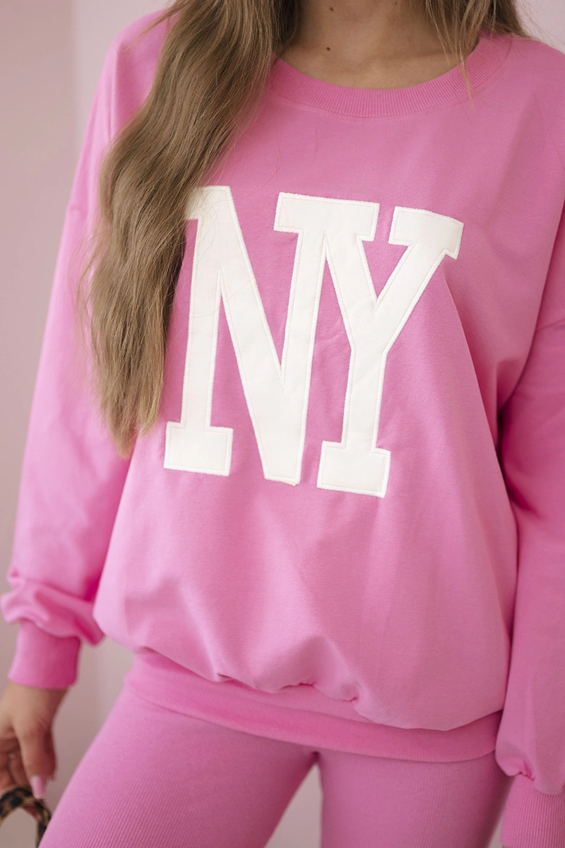 Cotton set sweatshirt + leggings pink