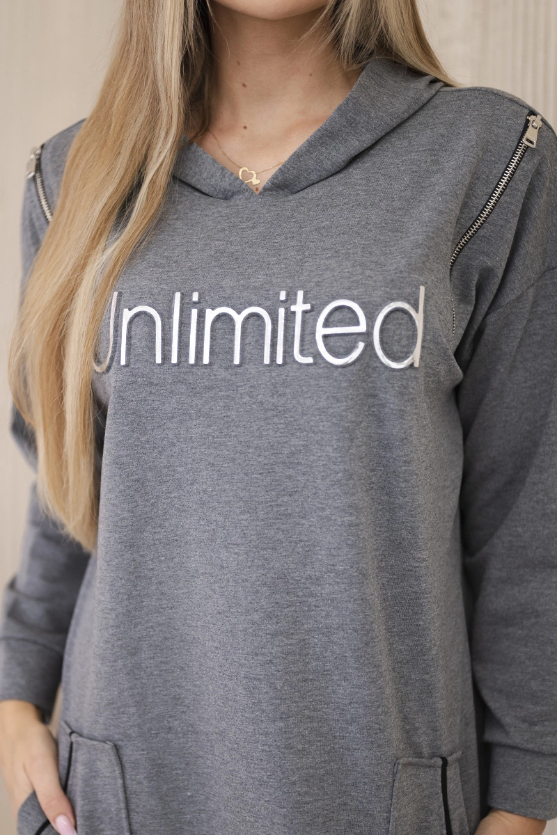 Dress with the inscription unlimited graphite