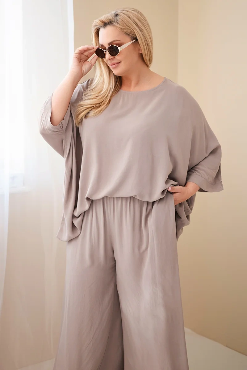 Plus size sada s květinovým vzorem Kesi