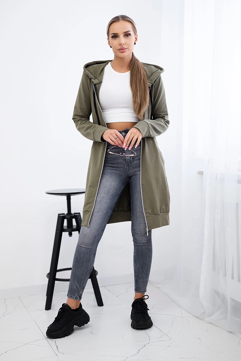 Women&#039;s long hoodie Kesi - khaki
