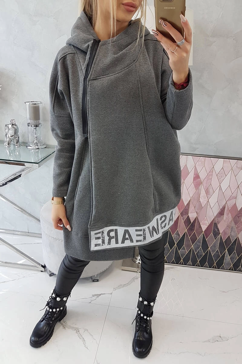 marka niezdefiniowana Insulated sweatshirt with a zipper graphite