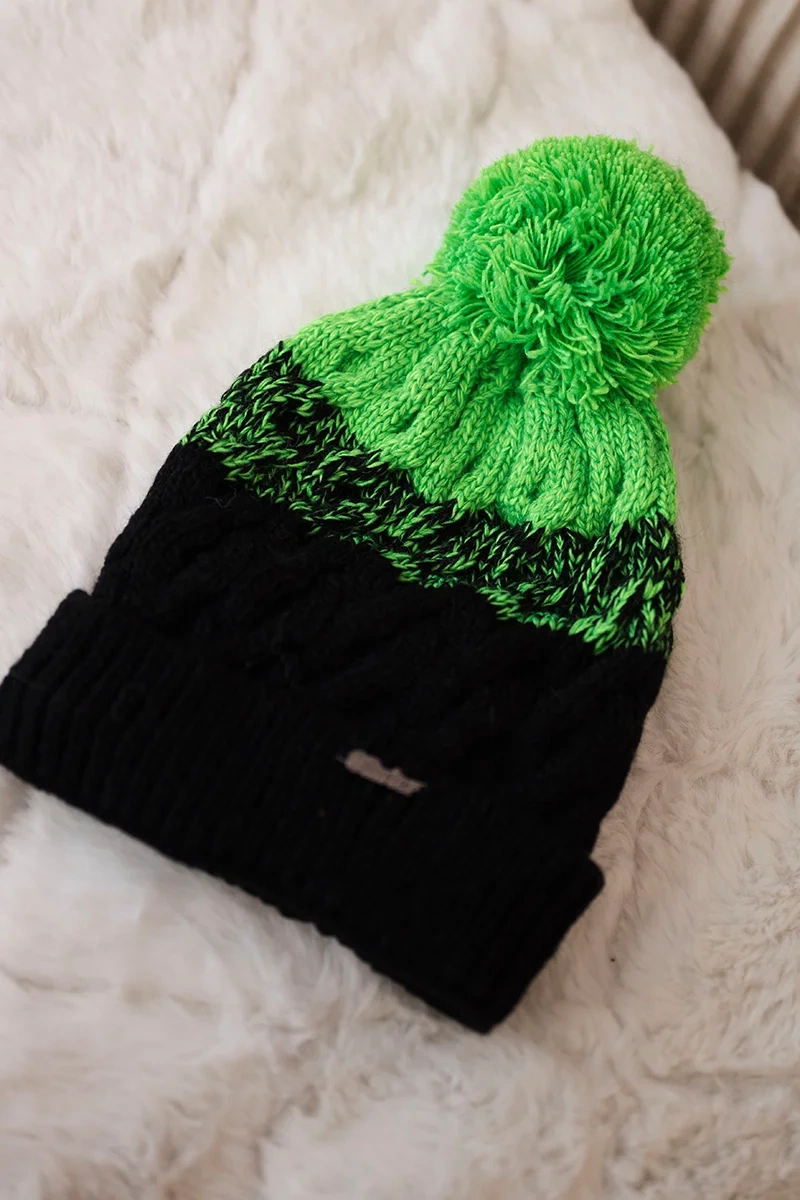 marka niezdefiniowana Cap with fleece Ilona K218 black+green