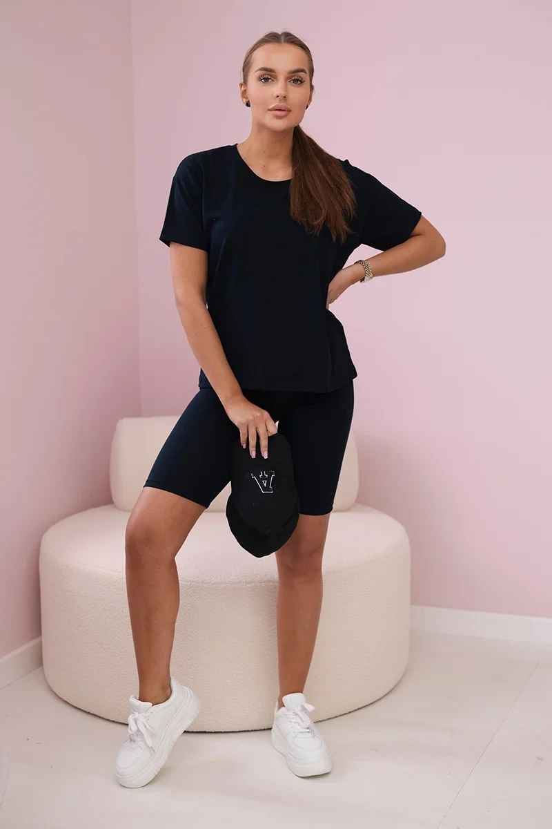 Set top+leggings dark blue