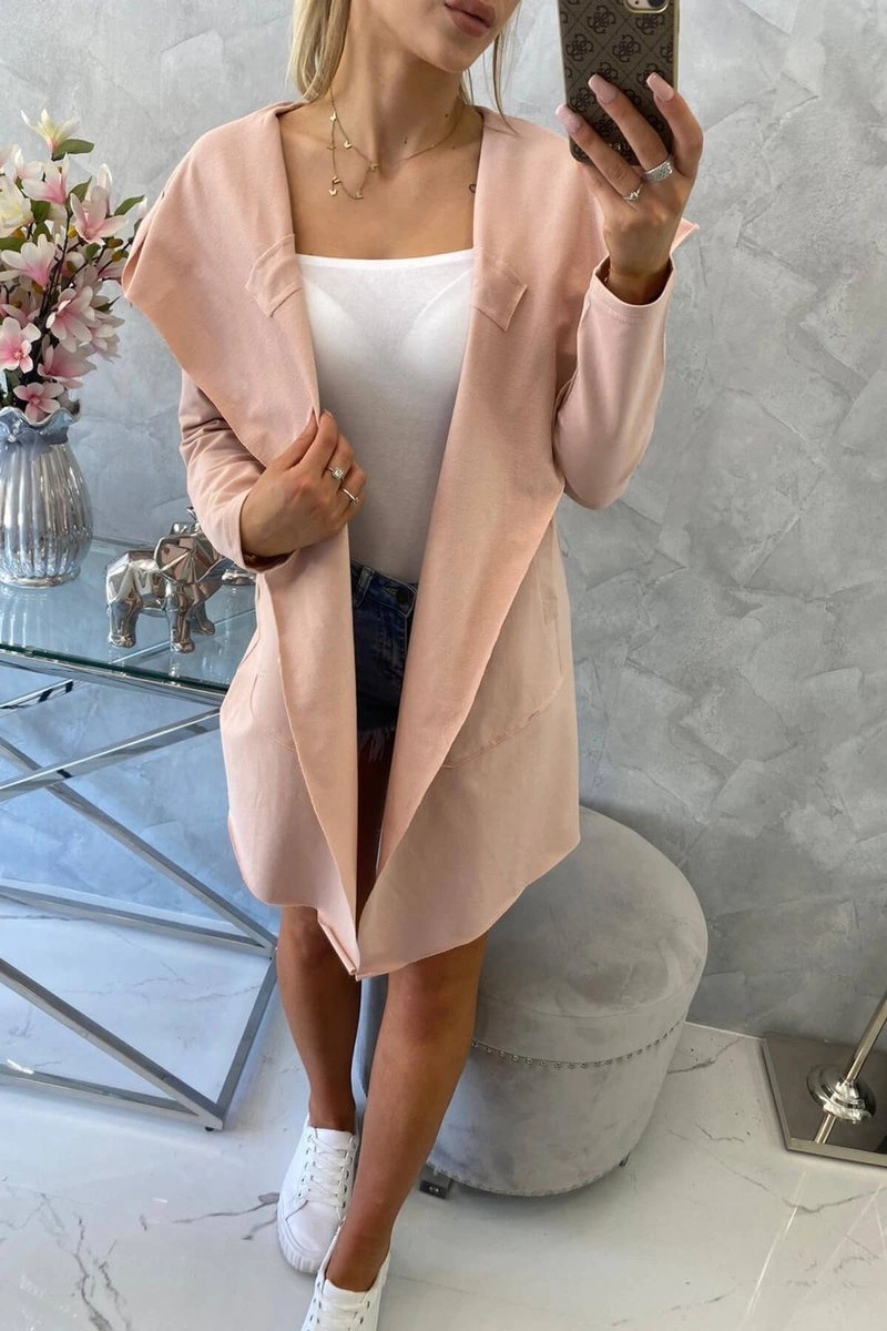 Cape with loose hood dark powder pink