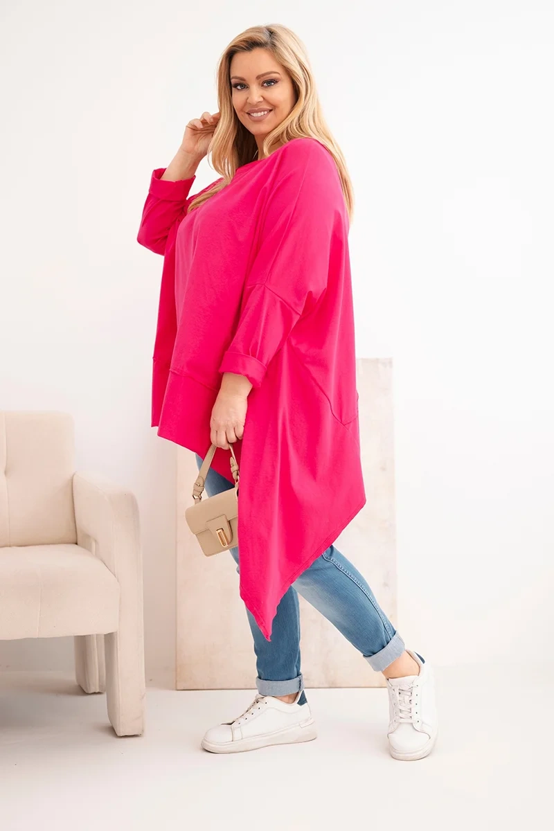 Plus size tunika s asymetrickým lemom