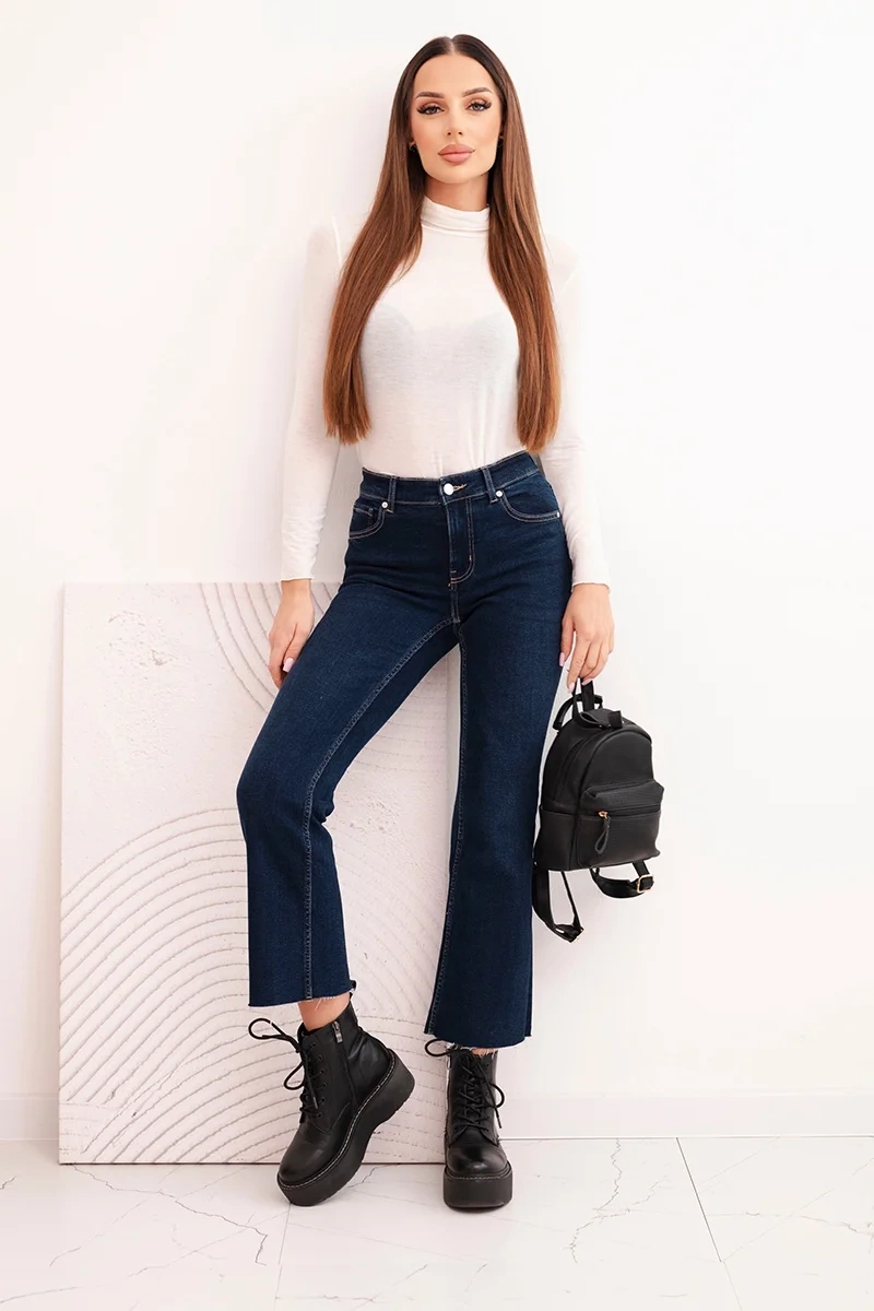 Kesi Włoski Women's cashmere turtleneck long sleeve blouse light beige