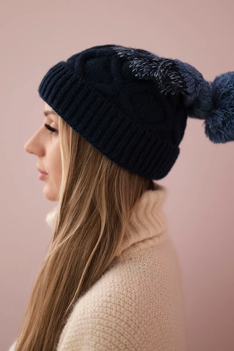marka niezdefiniowana Cap with fleece Alice K248 jeans+blue