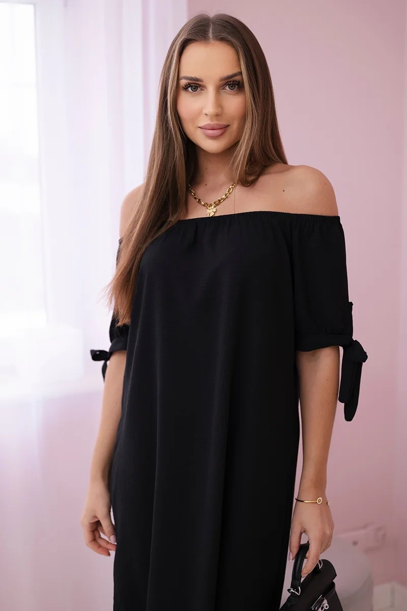 Włoski Dress tied on the sleeves black