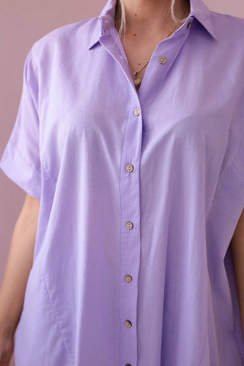 Kesi Short-sleeved cotton shirt violet